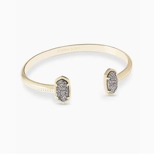 Kendra Scott Elton Gold Cuff Bracelet In Platinum Drusy